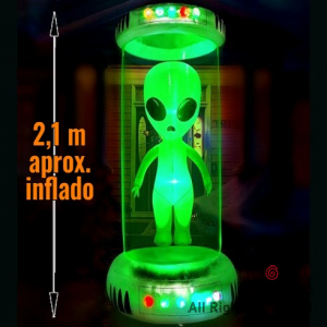 INFLABLE DECORACION ALIEN VERDE LUMINOSO TERROR 2.1 MTS X 1